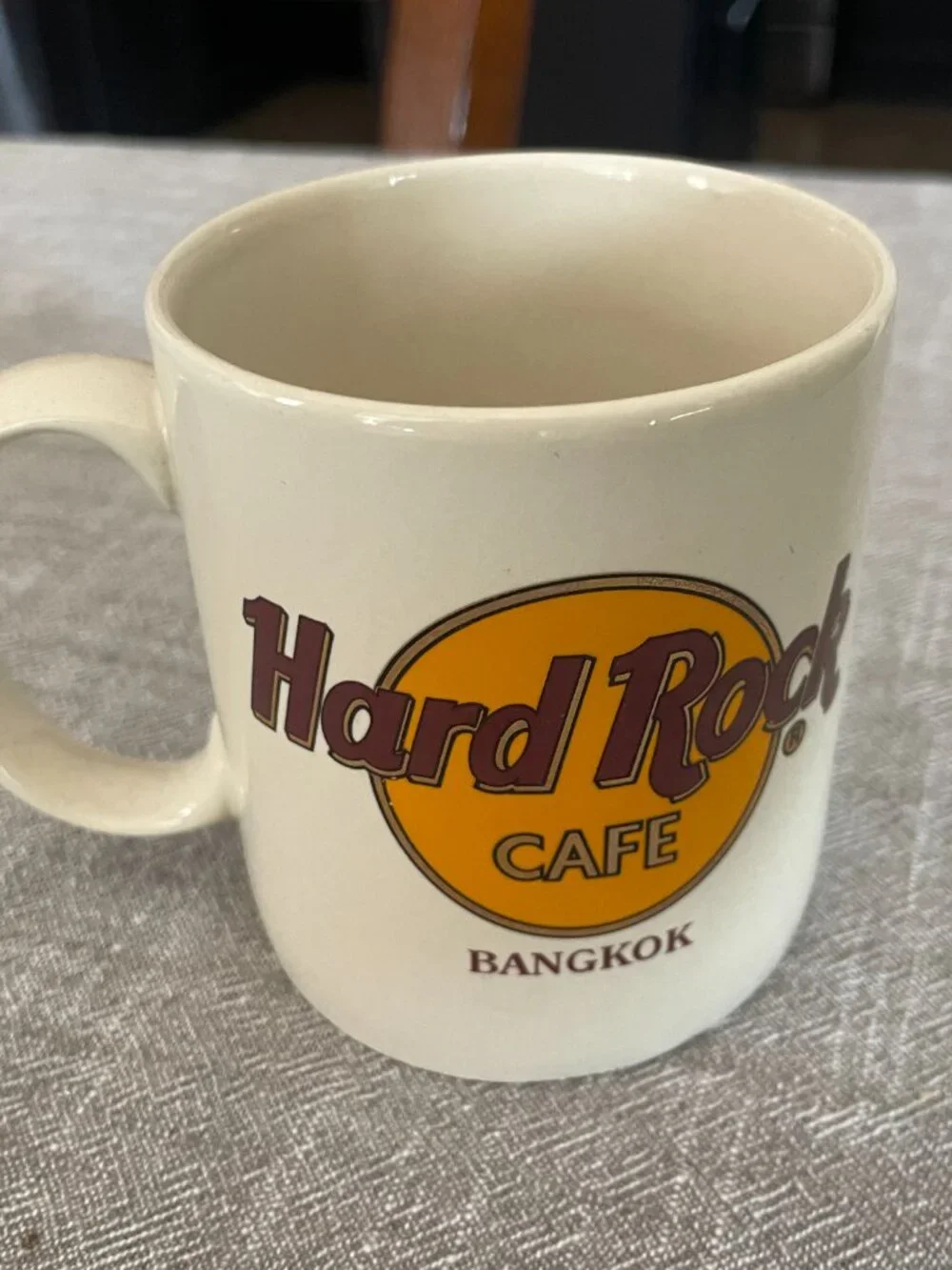 Hard Rock Cafe Bangkok White Ceramic 5th Anniversary Mug '96 Save the Planet!